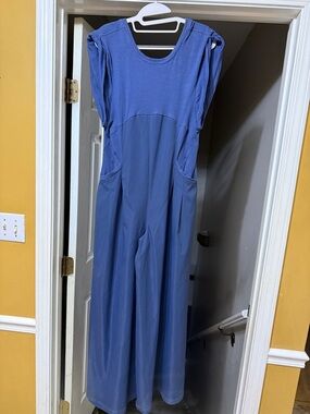 FP Movement by Free People Dusty Blue Sleeveless Wide-Leg Jumpsuit